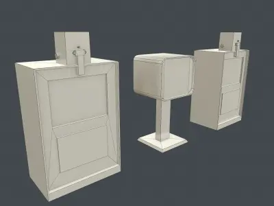 PBR Newspaper Vending Machines Low-poly 3D model