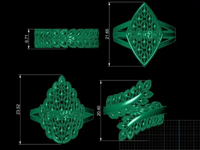 ring gold 3D print model 3