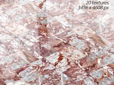 Red marble natural textures set Texture