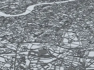 Greater London Road Network and Streets 3D model
