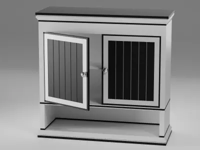 Bathroom Cabinet  Modern Storage Unit Low-poly 3D model