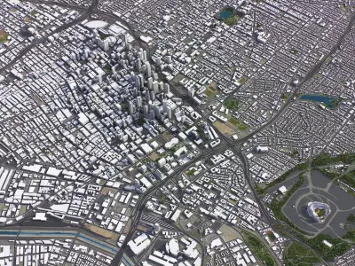 Los Angeles Low-poly 3D model