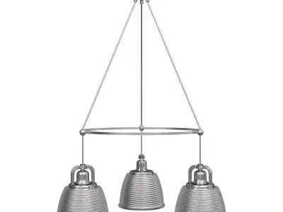 DUBLIN three lights hanging from metal chandelier 3D model