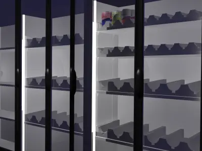 Convenience Store Fridge - minimally stocked Low-poly 3D model