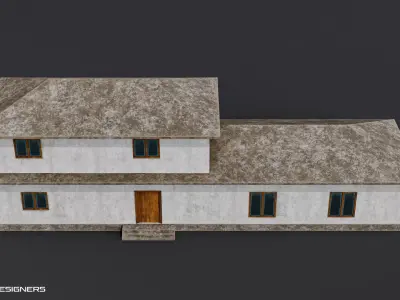 Two-Story Indian House Low-poly 3D model