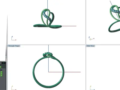 Solitaire Wedding Engagement Women Light Weight Bypass Rings 3D print model 6