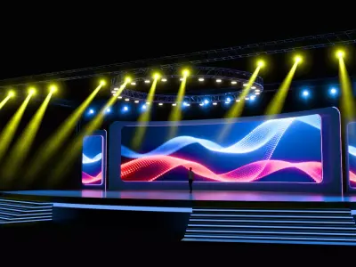 Modern Event Stage or Exhibition Stage with LED light 3D model