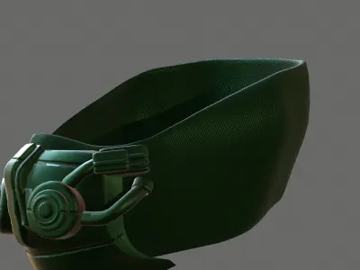 Gas mask helmet 3d model scifi Low-poly  Low-poly 3D model 158