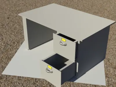 Metal Desk 1 3D model
