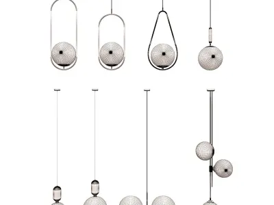 Modern round pendant lamp free Free 3D model