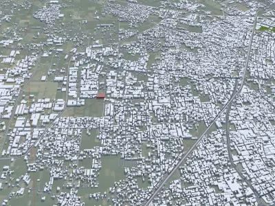 Jalandhar Punjab India 30km Low-poly 3D model