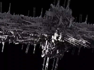 Mega Sci-Fi city Space station 3D model