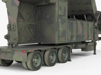  Military Phased Array Radar System Camouflage Paint Rigged for Maya 