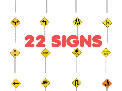 Street Sign Collection 3D model