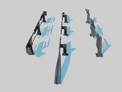 Street Barriers Pack 3D model