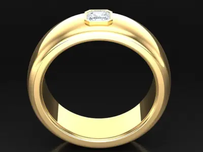 Light Gold Diamond Men Ring 2MR079 3D model