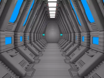 Sci Fi Corridor 3D model 98
