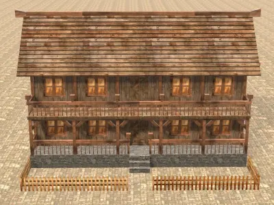 Medieval house fourteen 6 Low-poly 3D model