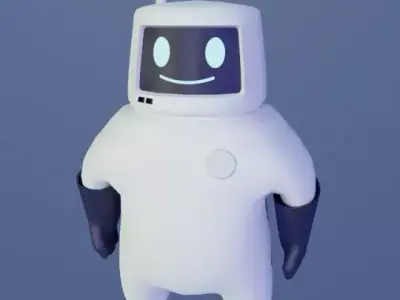 Friendly robot for games Low-poly 3D model