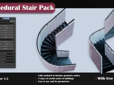 Procedural Stair Pack 3D model