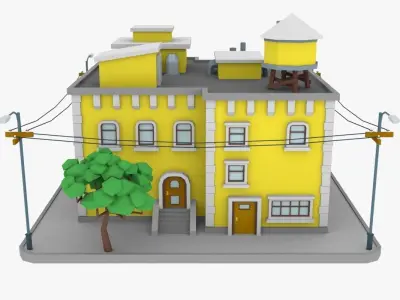 LowPoly City Block03 Low-poly 3D model
