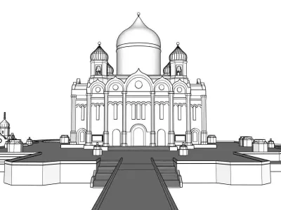 Christ the Savior Cathedral Fund Low-poly 3D model