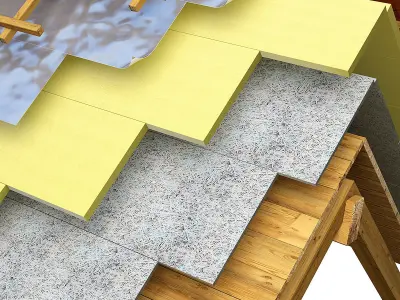 Insulated roof exploded view 3D model