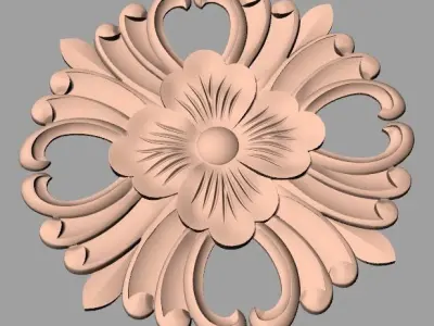 Door design 3D relief model STL format file for CNC carving E683 3D model