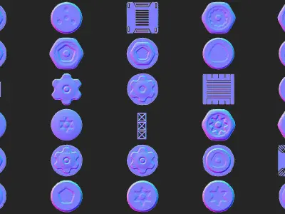 300 Substance Painter Stamp and Decals 2k normal maps Texture