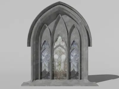 Gothic Window Low-poly 3D model buy