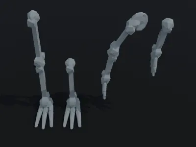 Cartoon bones Polygonal Style Low-poly 3D model