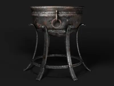 Iron Brazier Low-poly 3D model