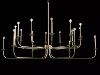 Untitled brass chandelier with six lights 3D model