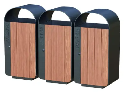 Trash Can Low-poly 3D model