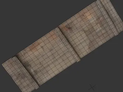 Wooden bridge Low-poly 3D model