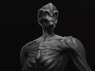 Alien humanoid Low-poly 3D model get