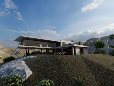 Casa Scene-villa-modern house 3D model 76