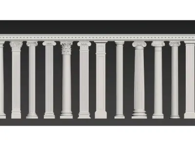 European-style plaster column 3D model