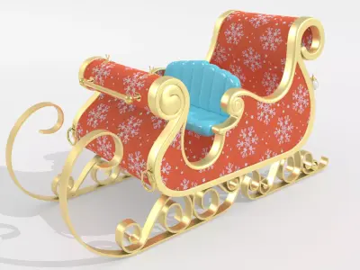 Santa Claus Sleigh 3D model