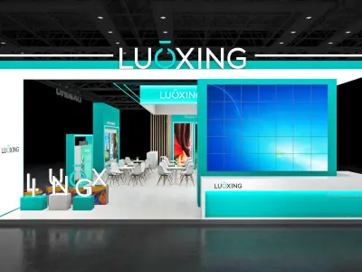 Booth Exhibition Stand Stall 10x15m Height 440cm 4Open 3D model 3D model