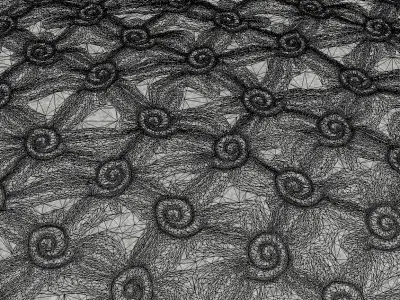 Carpet rug with swirls 3D model