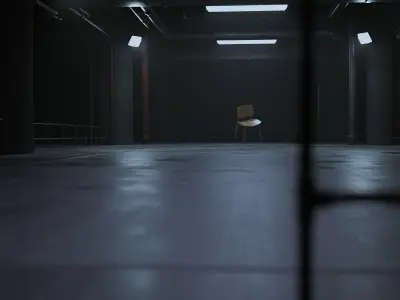 3d Dark Garage scene 3D model