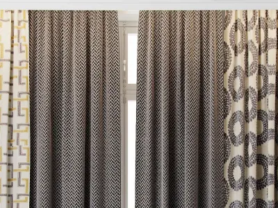 Curtains with Window 8 3D model