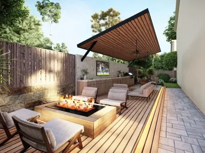 3D Exterior Scene 3D model design garden and landscape 3D model