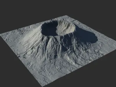 Landscape Environment Volcano 4 Low-poly 3D model