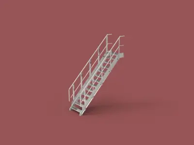 Industrial Steel Staircase Free 3D model