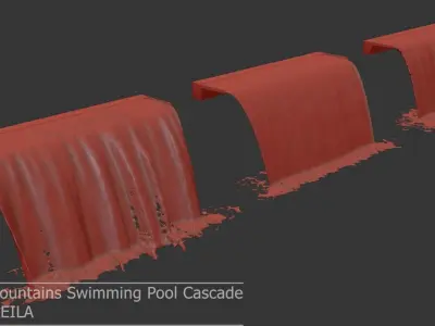 Waterfall Fountains Swimming Pool Cascade 3D model