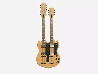 Electric Guitar E09 Light Wood - Music Instrument Design Low-poly 3D model