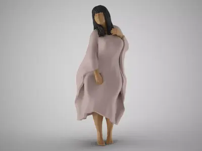 Lonely Middle Aged Woman 3D print model