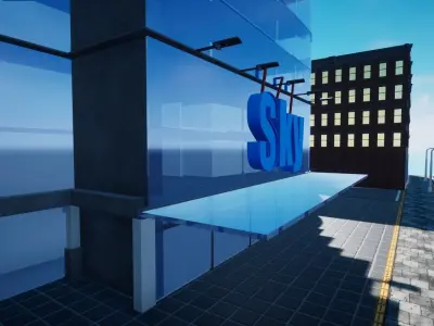 Realistic Building and road 3D model